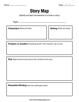 printable story organizer