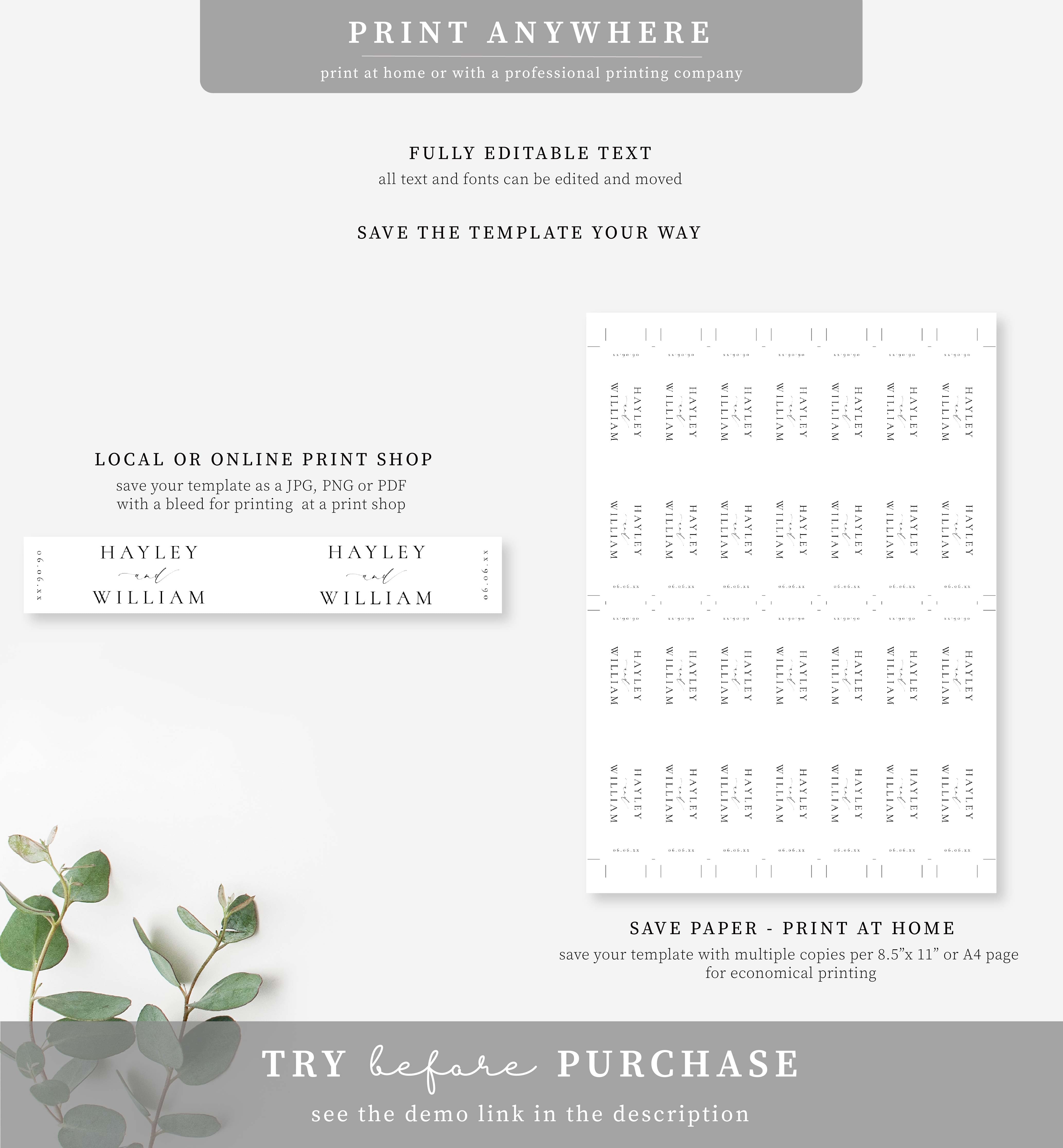 Ellesmere White | Printable Straw Flag Template - Black Bow Studio