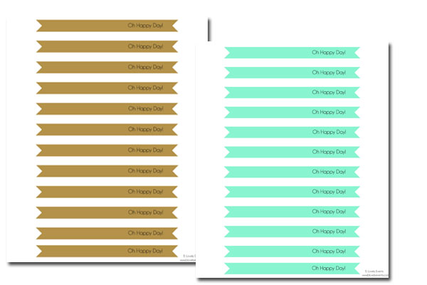 Free Oh Happy Day Straw Flag Printables! - B. Lovely Events