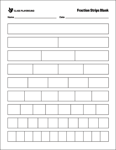 Fraction Strips Print - Class Playground
