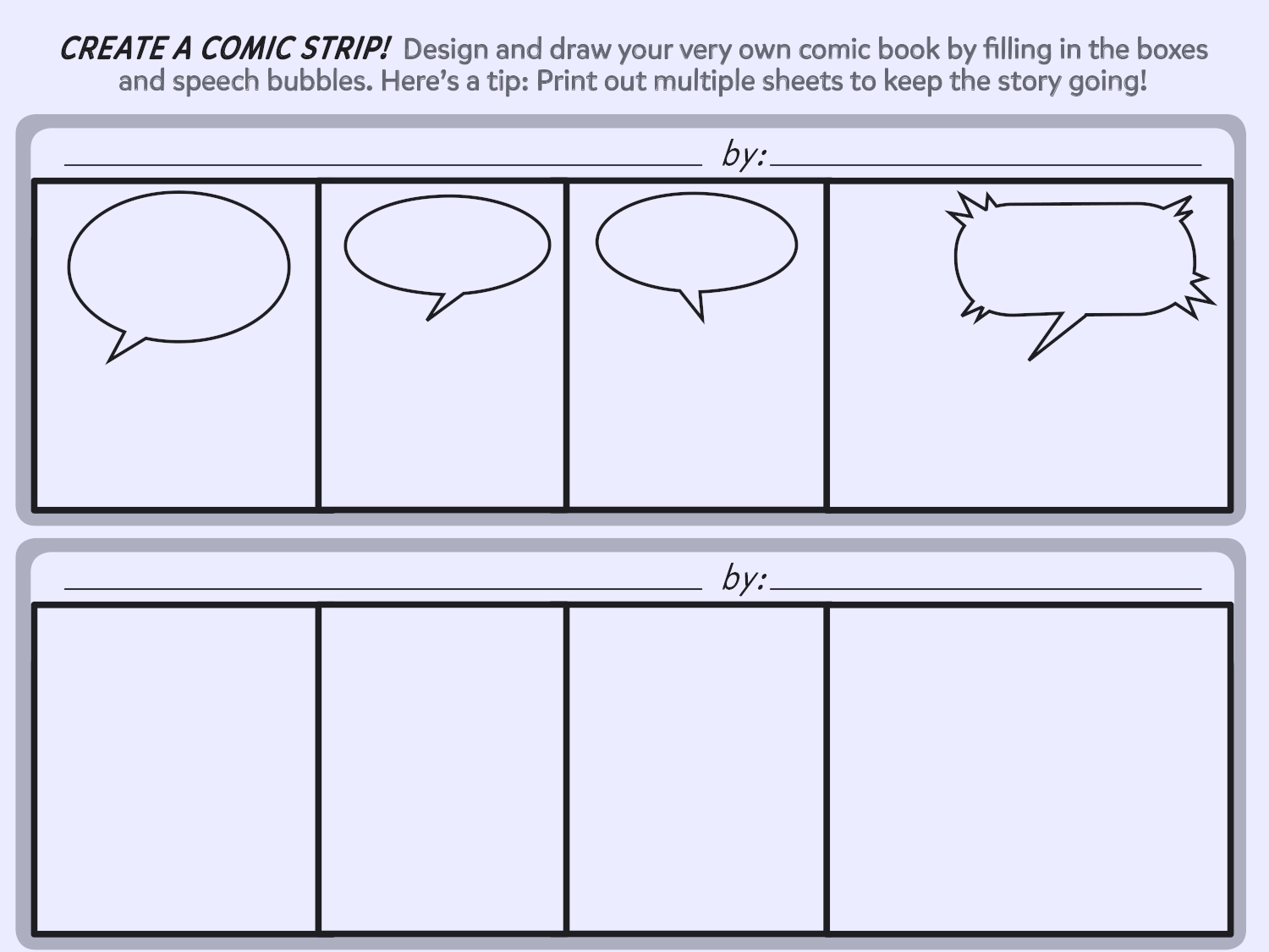 create-a-comic-strip-printable-template-worksheets-printables-worksheets-library for Free Printable Comic Strip Template Pdf Create a Comic Strip: Printable Template | Worksheets & Printables - Worksheets Library for Free Printable Comic Strip Template Pdf