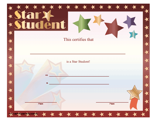 Star Student Certificate Printable Certificate