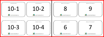 printable subtraction flashcards with answers