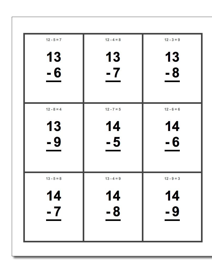 Subtraction Flash Cards - Worksheets Library subtraction-flash-cards-worksheets-library