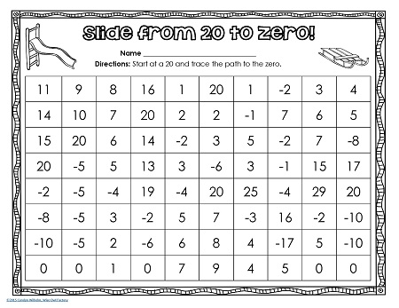 Subtraction Games for 20 Paper and Pencil PDF • Wise Owl Factory