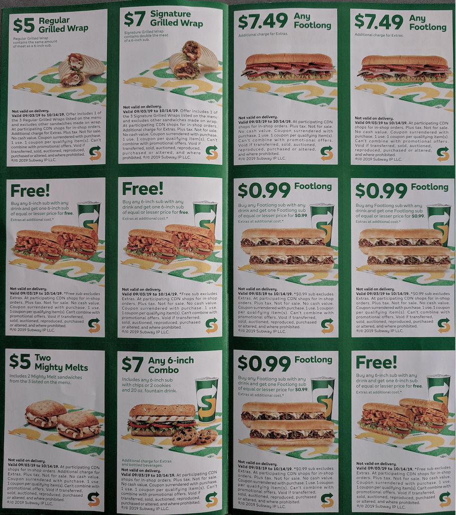 printable subway wrap coupons