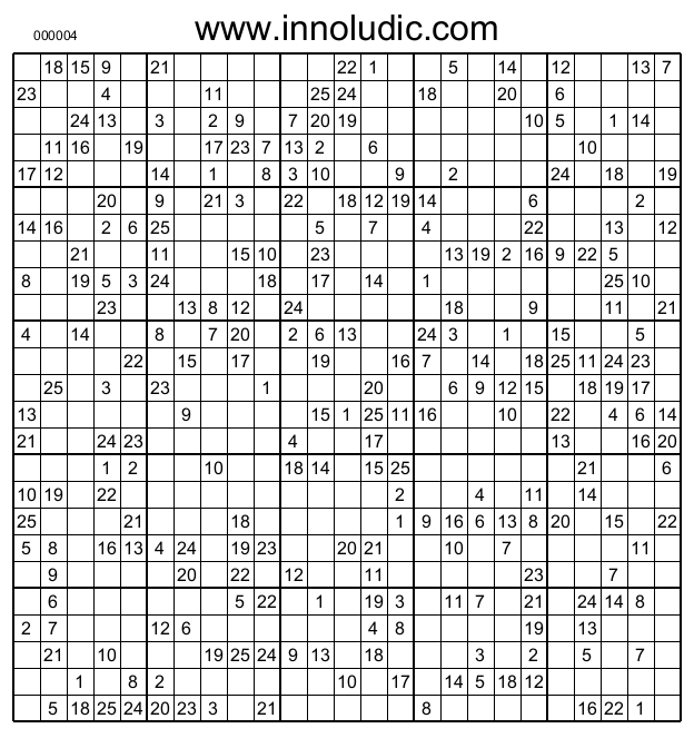 Super Sudoku 25X25 # 4