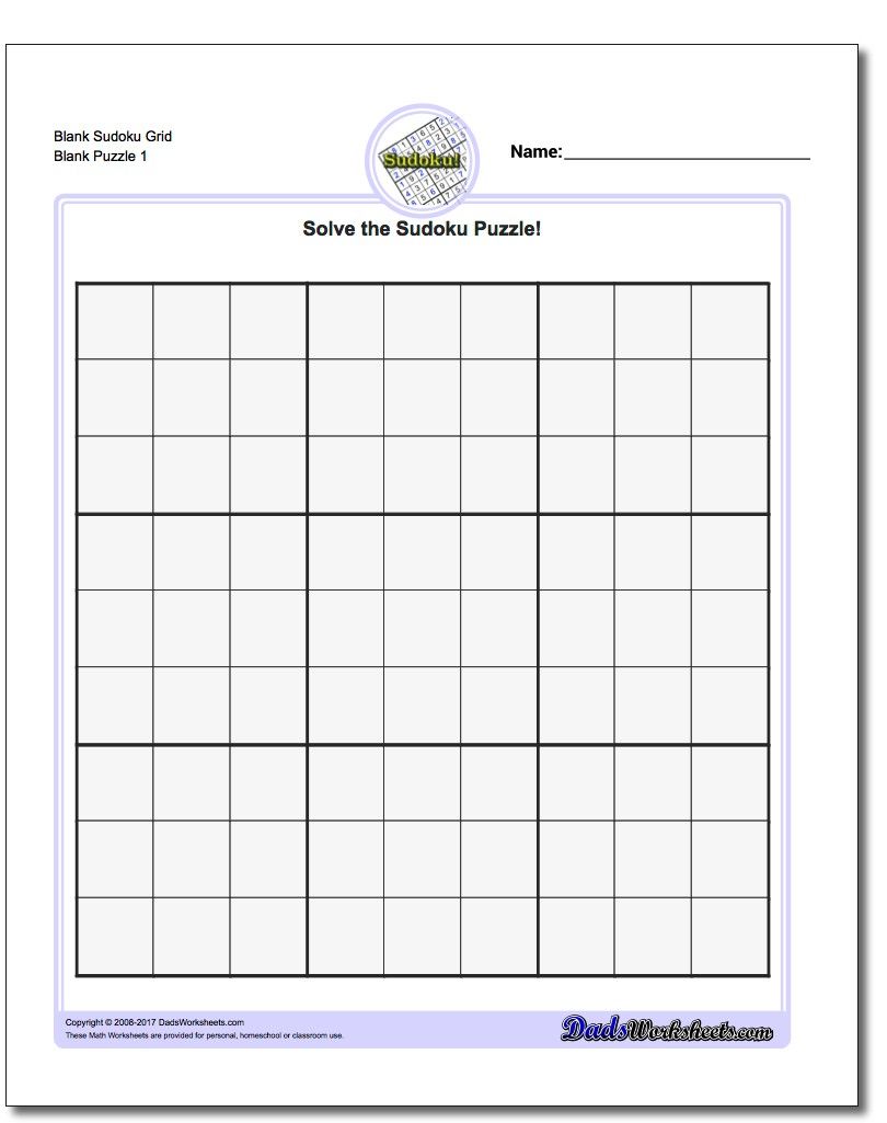 printable sudoku blank