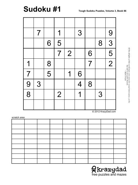 printable sudoku by krazydad