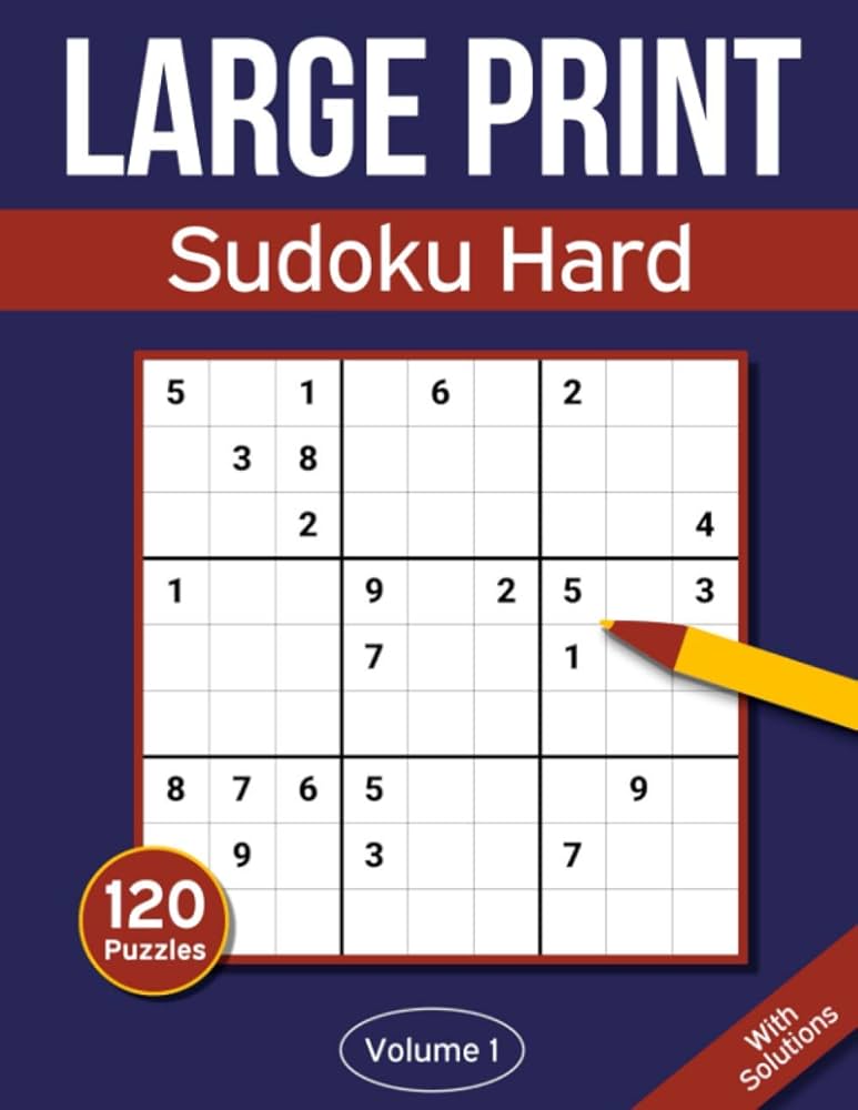 Sudoku Large Print Hard: Large Print Sudoku Puzzle Book For Adults ...