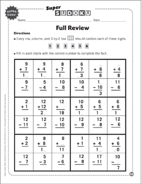 Sudoku Puzzle: Mixed Review | Printable Sudoku, Skills Sheets