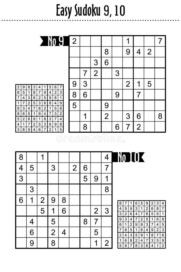 Easy Level Sudoku Puzzles 9, 10 Stock Vector - Illustration of ...