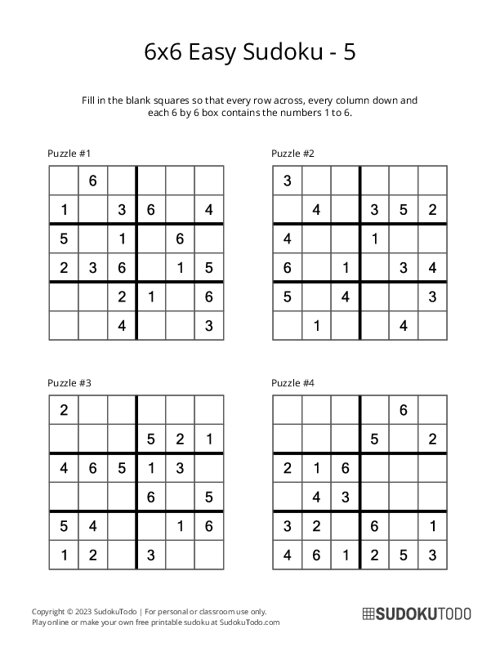 printable sudoku fives