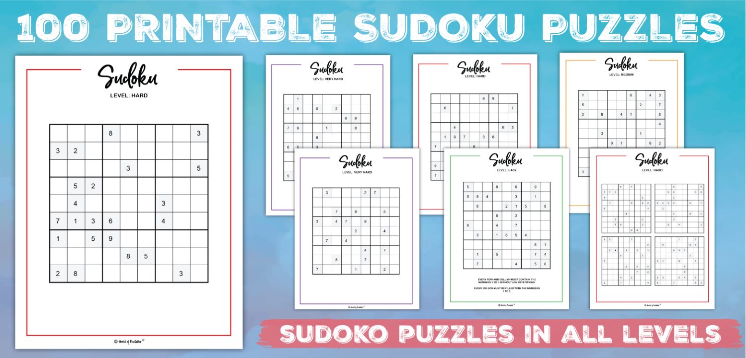 Printable Sudoku - 100+ Puzzles From Easy To Hard - World of ...