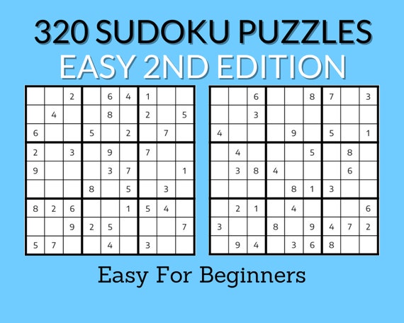 320 Easy Sudoku Puzzle Book for Beginners Printable PDF 2nd ...