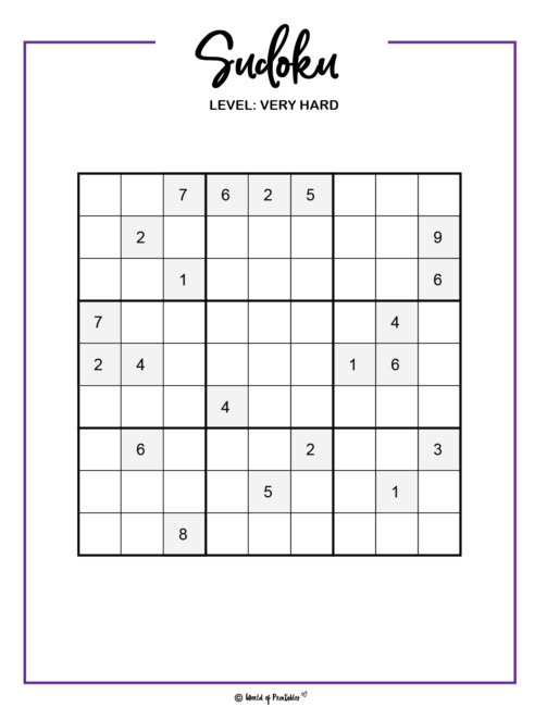 Printable Sudoku - 100+ Puzzles From Easy To Hard - World of ...