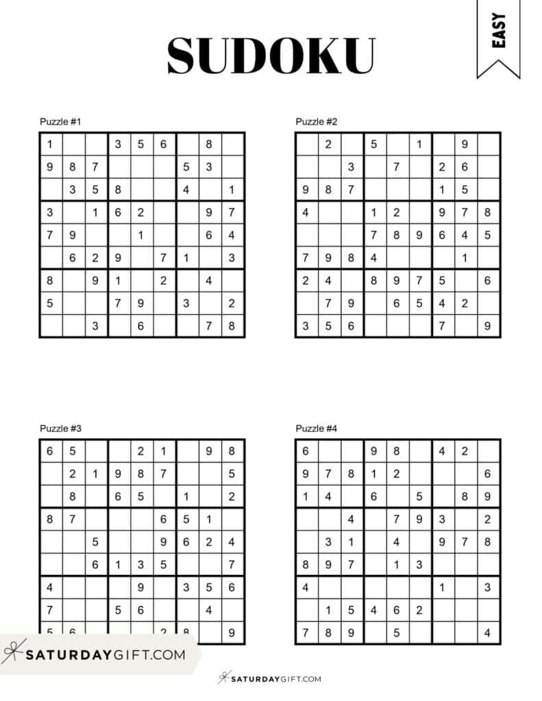 72 Free Printable Sudoku Puzzles SaturdayGift Worksheets Library 72 Free Printable Sudoku Puzzles SaturdayGift Worksheets Library