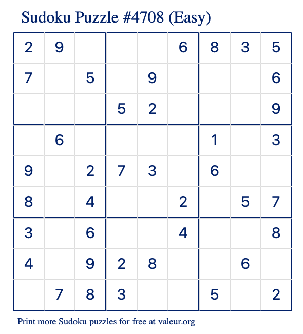 printable sudoku puzzles free
