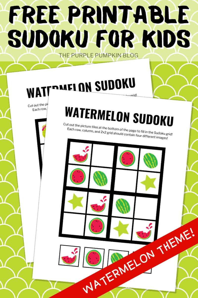 Free Printable Watermelon Sudoku Puzzles for Kids!