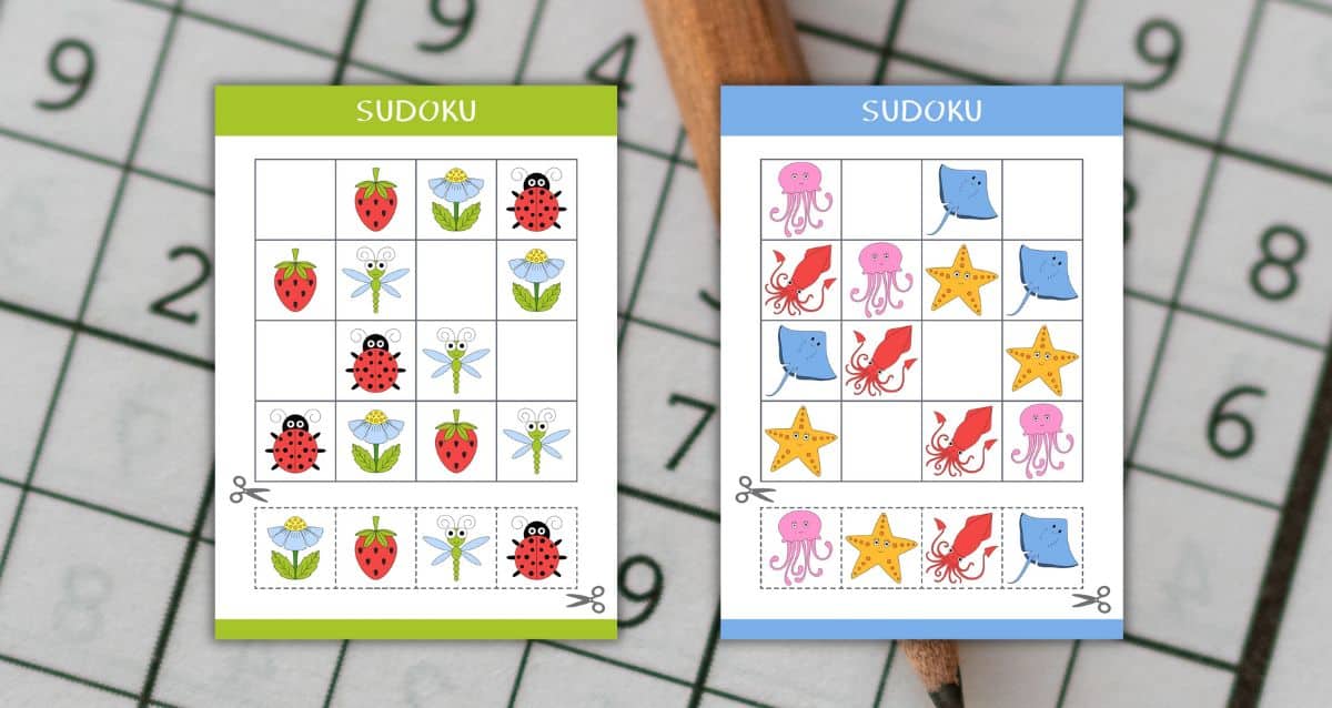 Beginner Picture Sudoku for Kids Printable - In The Playroom