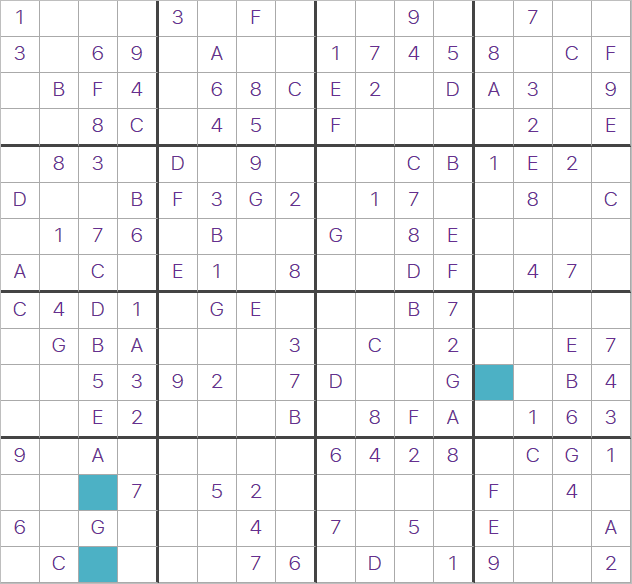 Daily 16×16 Giant Sudoku Puzzle for Thursday 29th August 2024 (Hard)