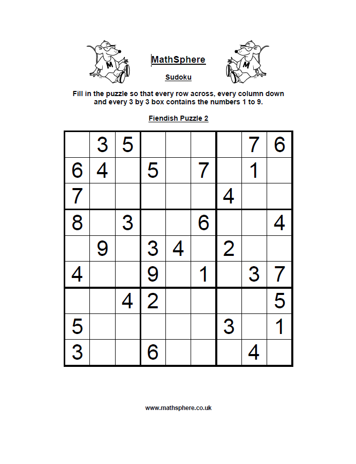 Free Sudoku Puzzles - MathSphere