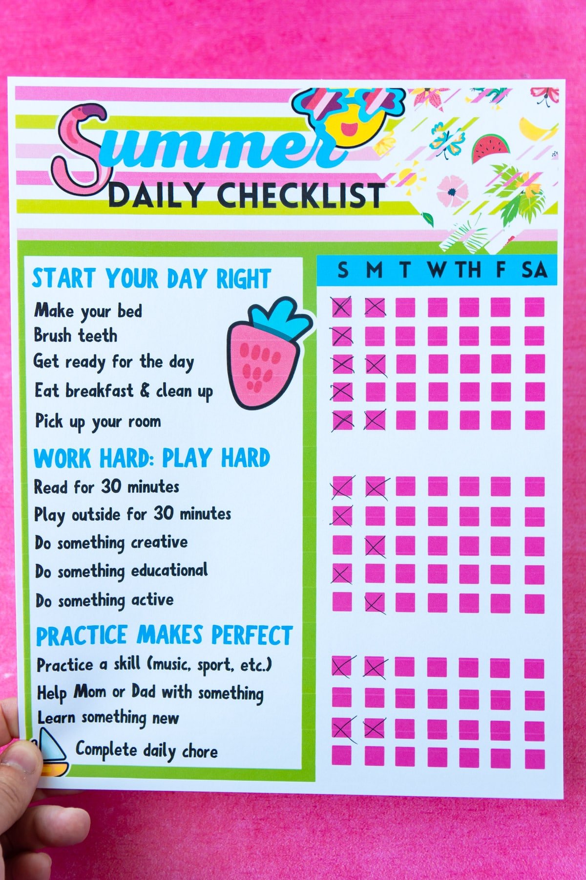 Kids Chore Chart- Great for a Summer Chart - Nesting With Grace