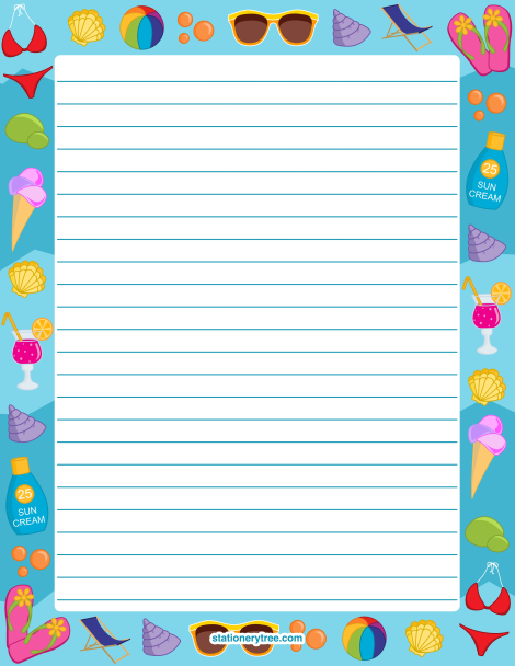 Printable Summer Stationery