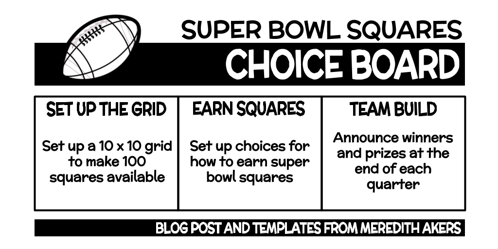 Super Bowl Squares Choice Board - Meredith Akers