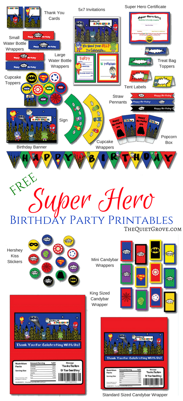 printable superhero banner
