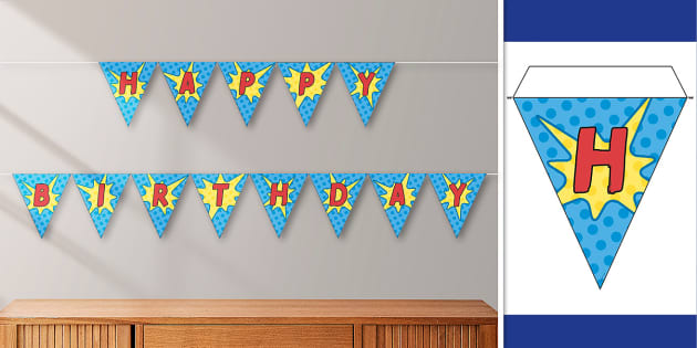 Superhero Happy Birthday Bunting | Twinkl Party - Twinkl