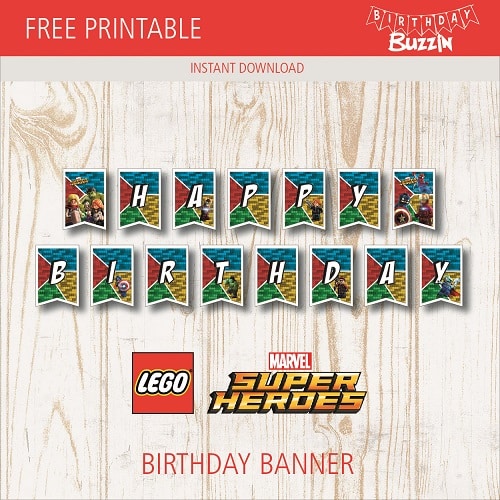 printable superhero happy birthday banner