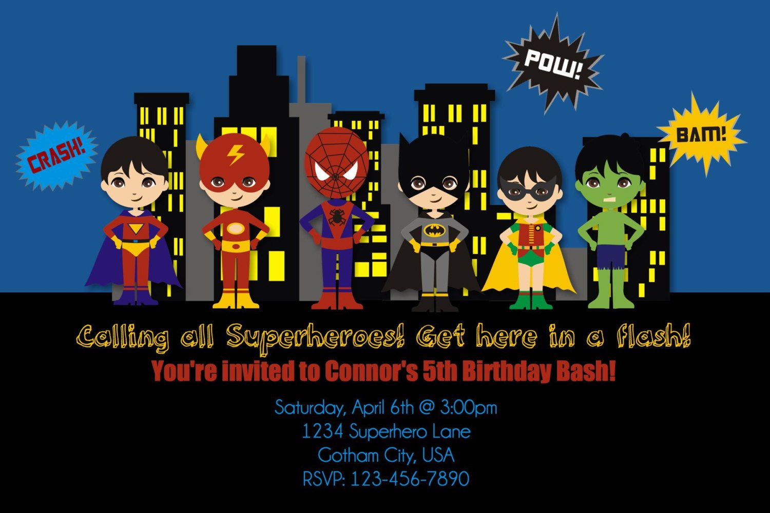 FREE Printable Superhero Birthday Invitations | Bagvania