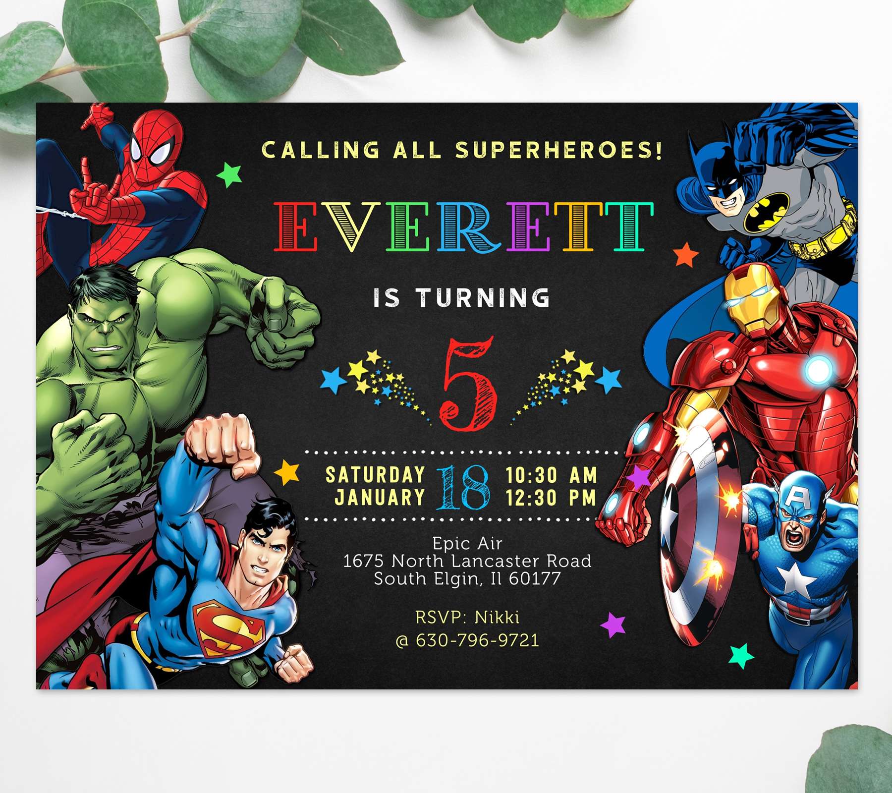 printable superhero party invitations
