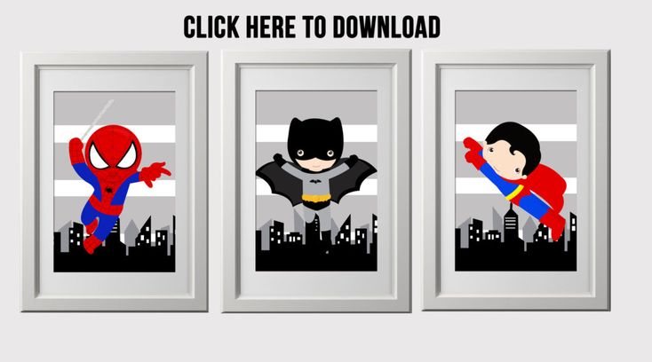 printable superhero wall art