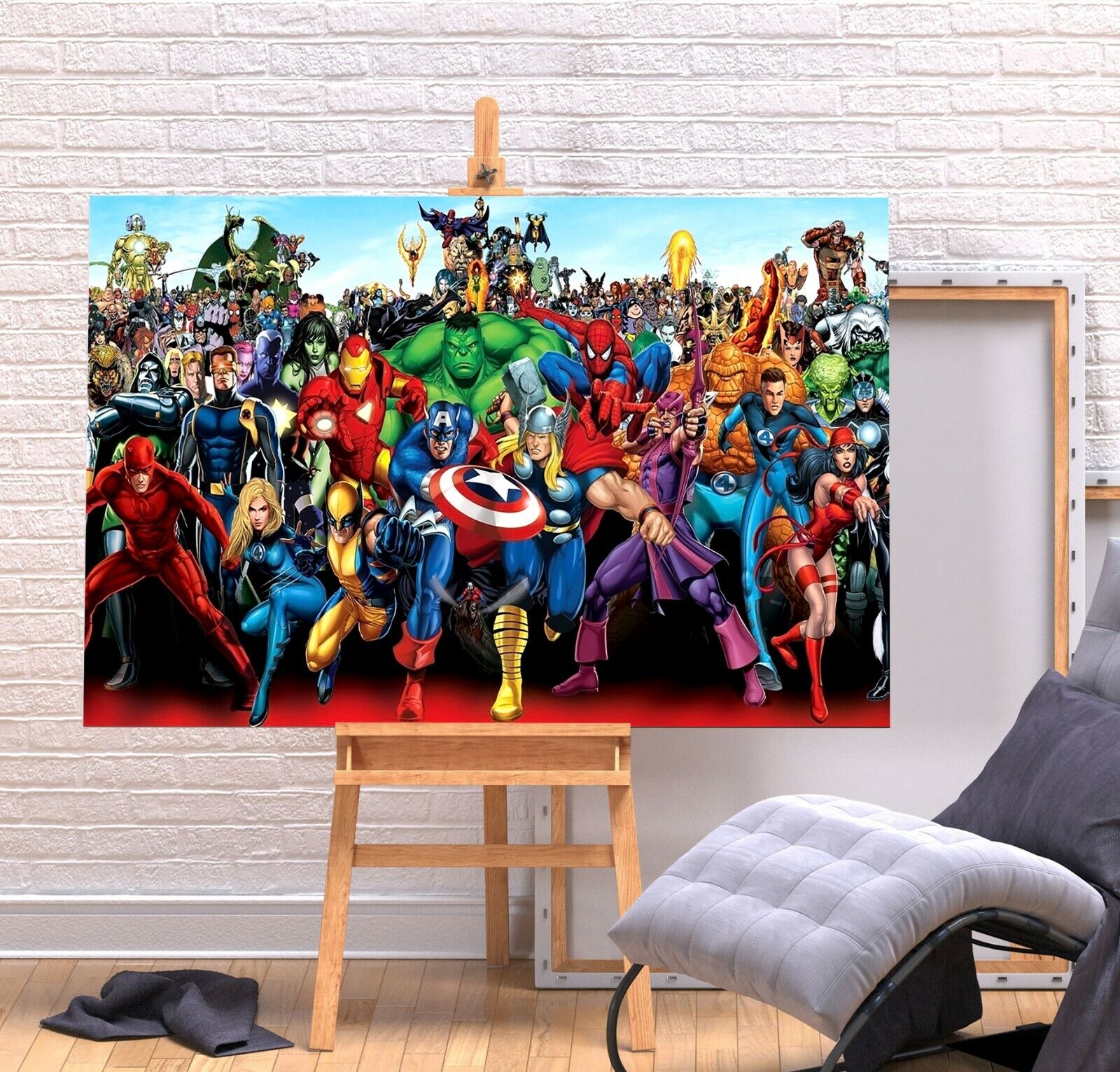 MARVEL SUPERHEROES- WALL ART PICTURE PRINT DEEP FRAMED CANVAS ...