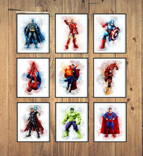 printable superhero wall art