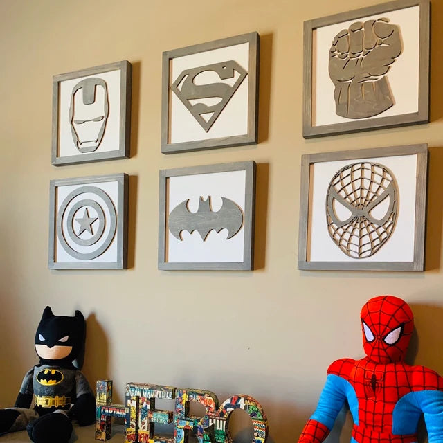Superhero Wall Art | 14x14 inch Wood Sign | Super Hero Wall Art ...