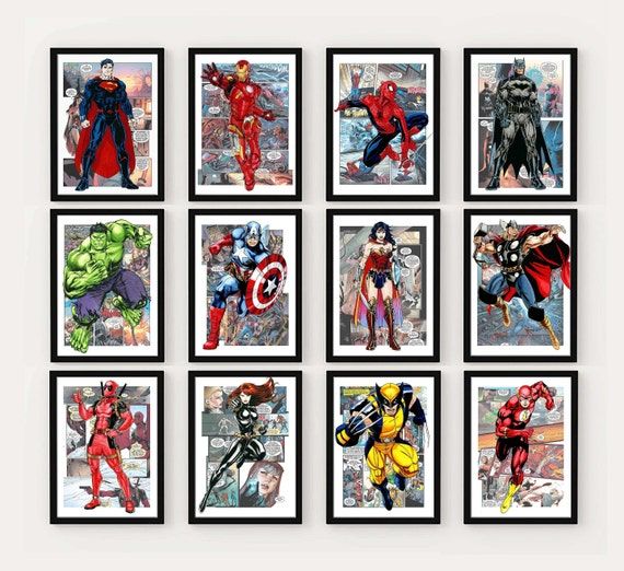 printable superhero wall art