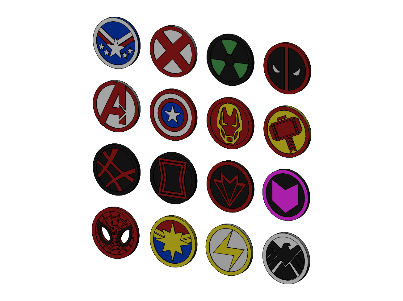 STL file Superhero logos and coins 3D print model ? (3MF and DXF ...