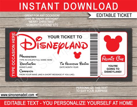 Surprise Concert Ticket Gift Voucher Template | Printable Gift ...