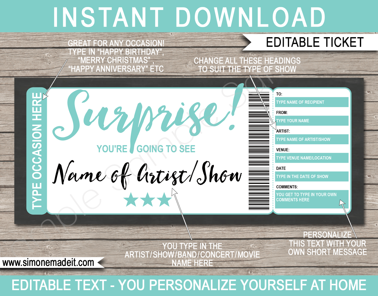 printable surprise tickets