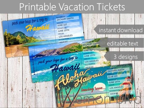 printable surprise vacation tickets