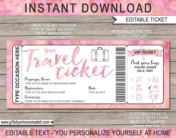 printable surprise vacation tickets