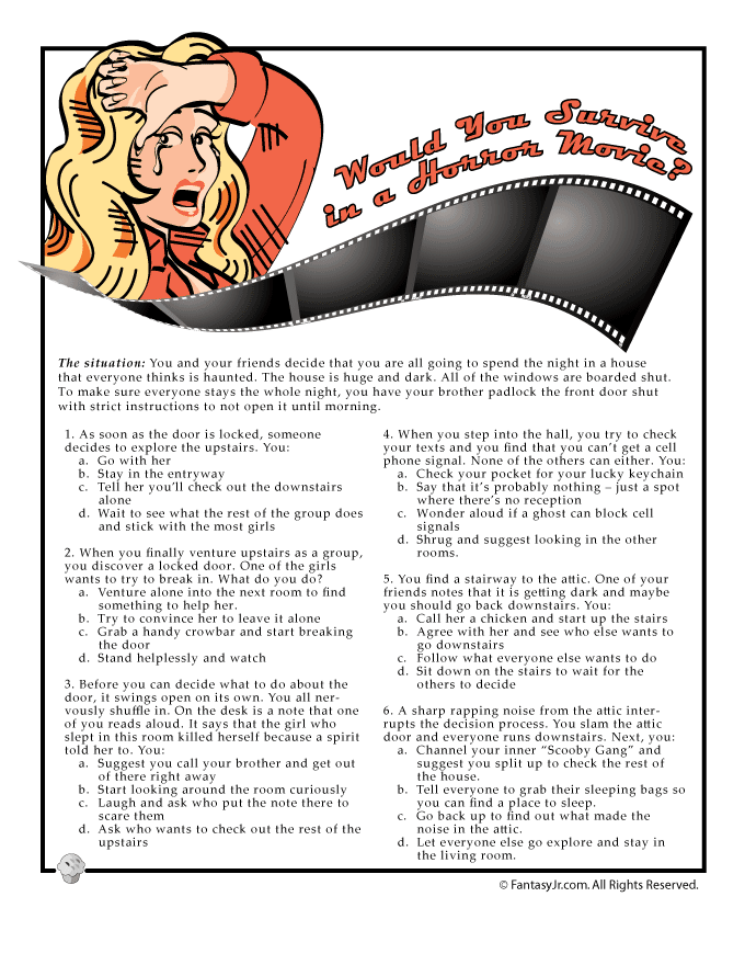 printable survival quiz