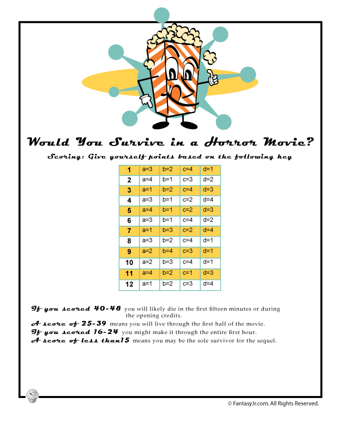printable survival quiz