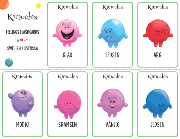 Swedish - Feeling Flashcards - Portal | KimochisWay.com