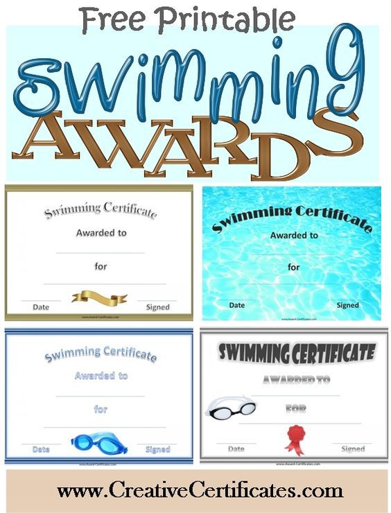 printable swimming award certificates