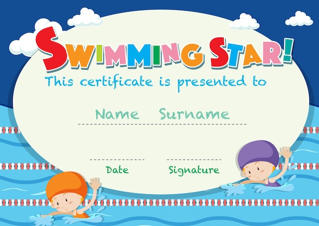 printable swimming award certificates