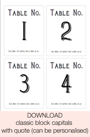 FREE Download: Printable Wedding Table Numbers Stickers For Wine ...